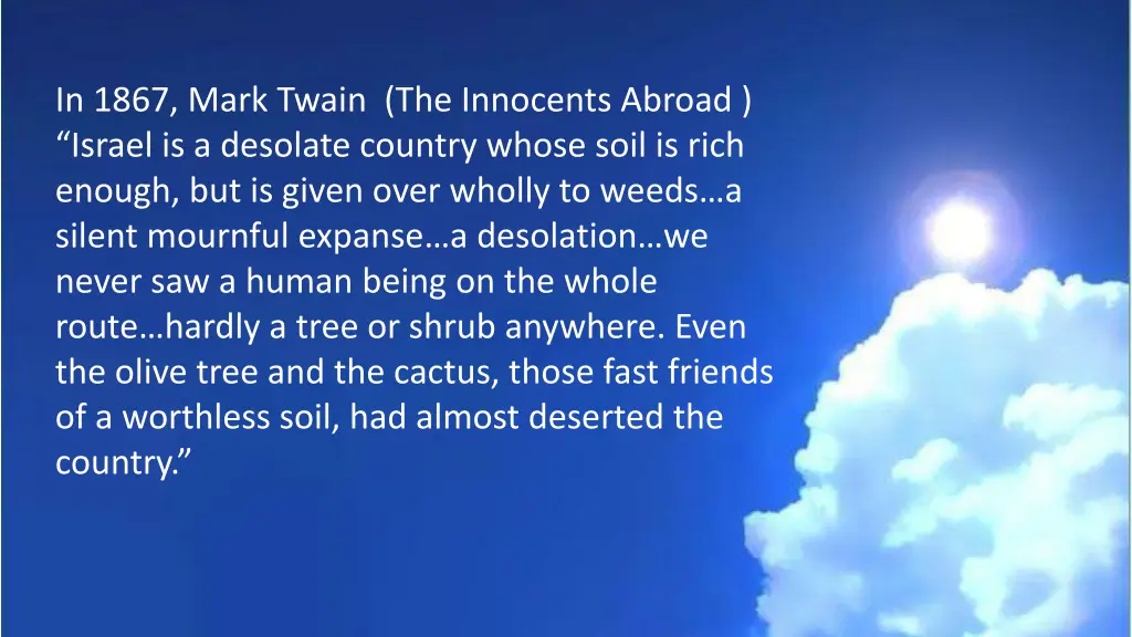 in 1867 mark twain the innocents abroad israel