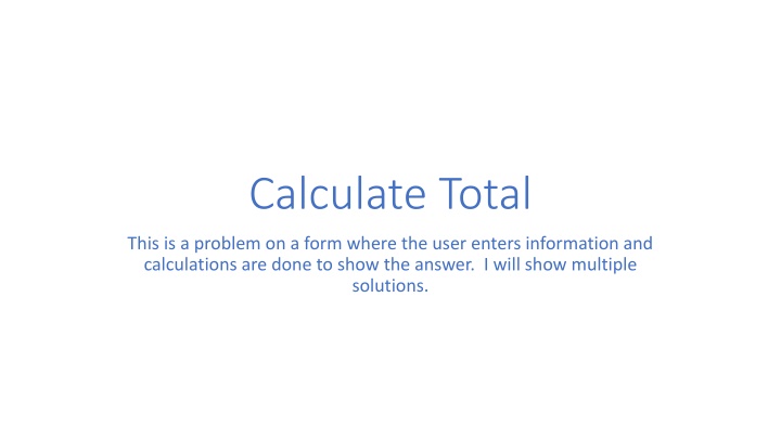 calculate total