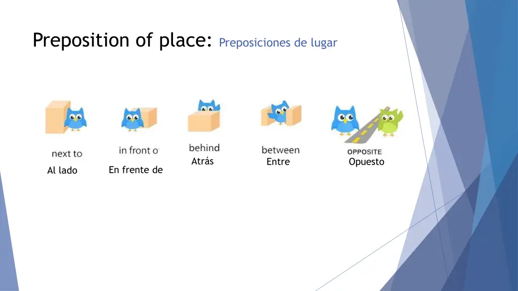 preposition of place preposiciones de lugar