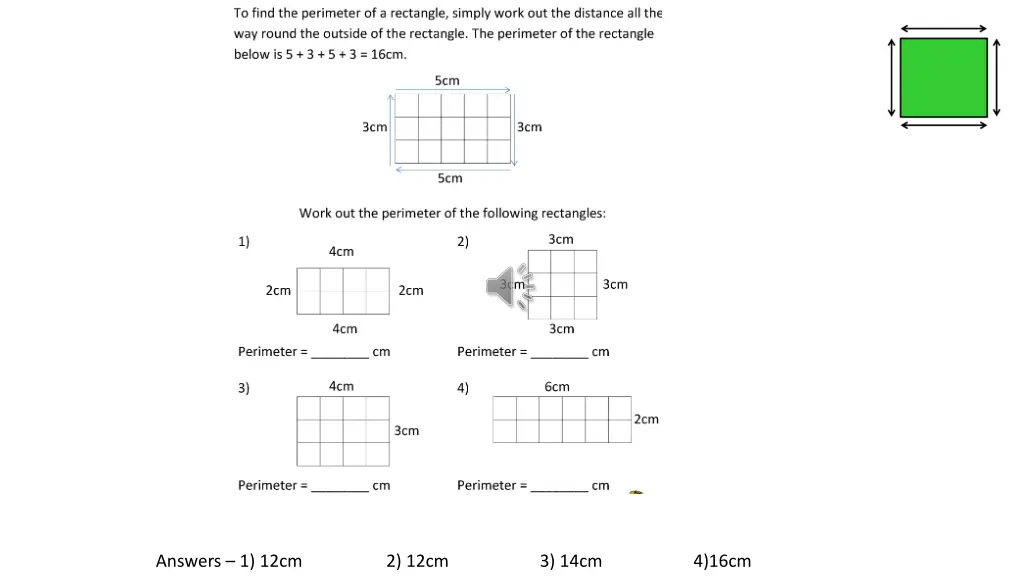 answers 1 12cm