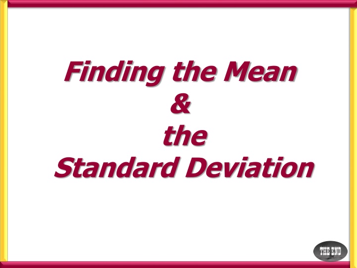 finding the mean the standard deviation