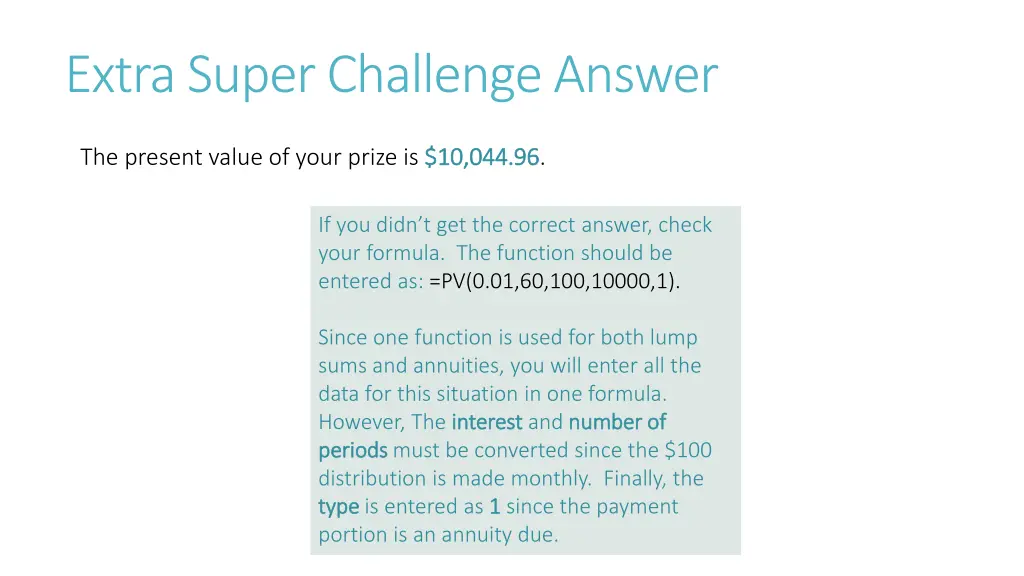 extra super challenge answer