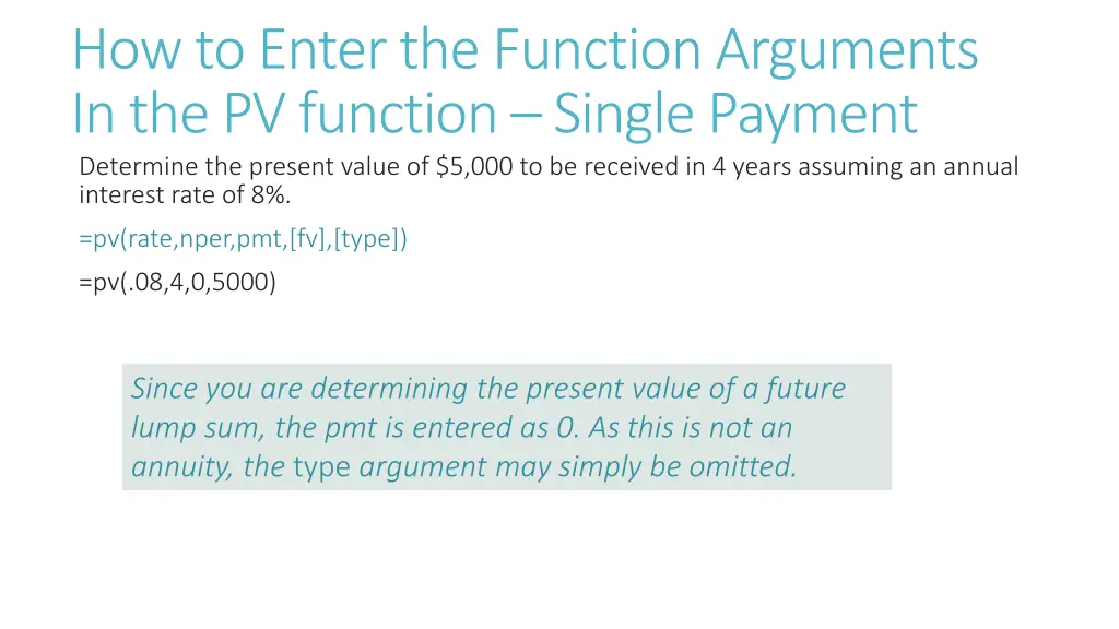 how to enter the function arguments