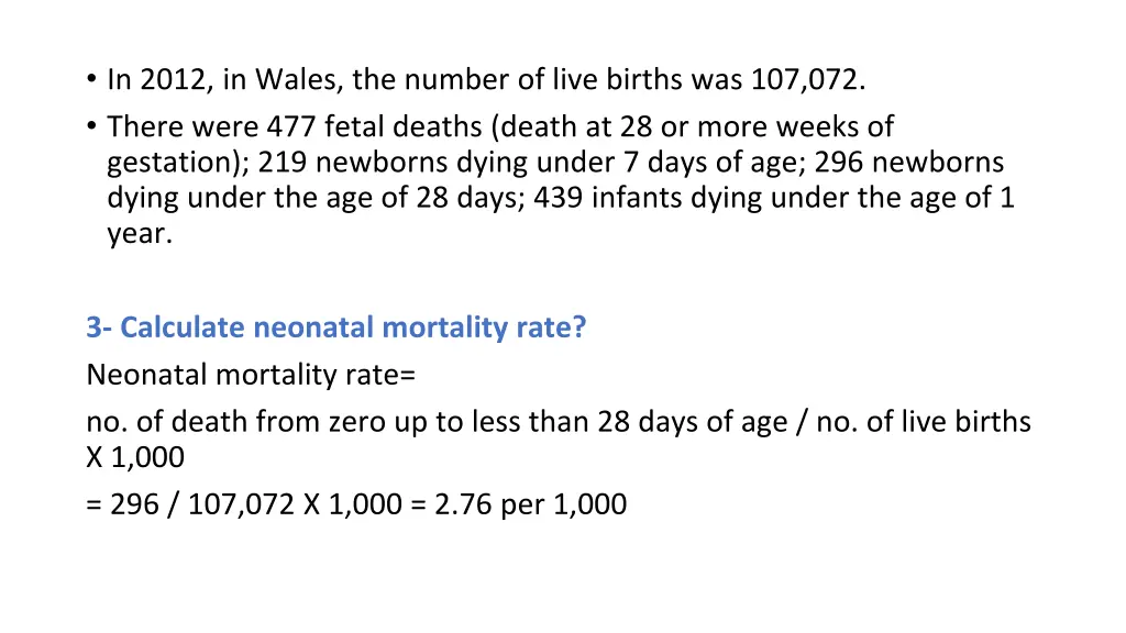 in 2012 in wales the number of live births 2