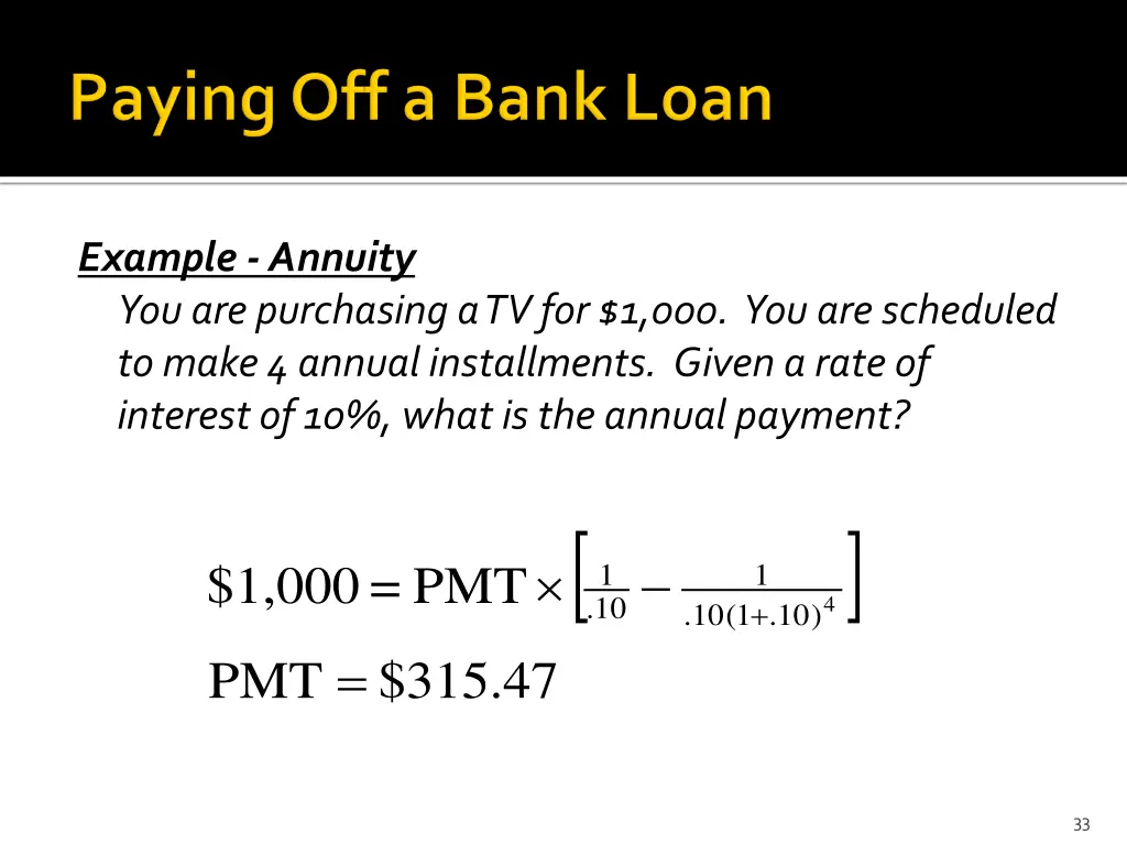 example annuity you are purchasing