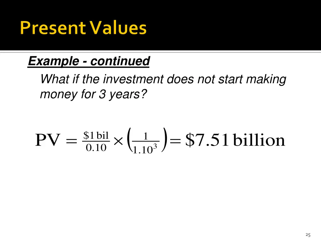 example continued what if the investment does