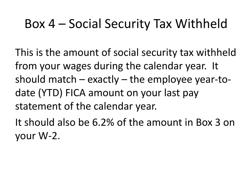 box 4 social security tax withheld