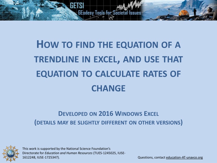 h ow to find the equation of a trendline in excel