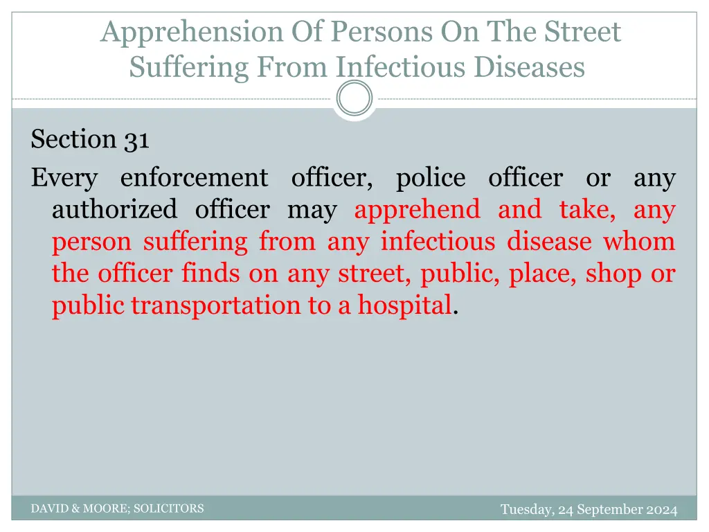 apprehension of persons on the street suffering