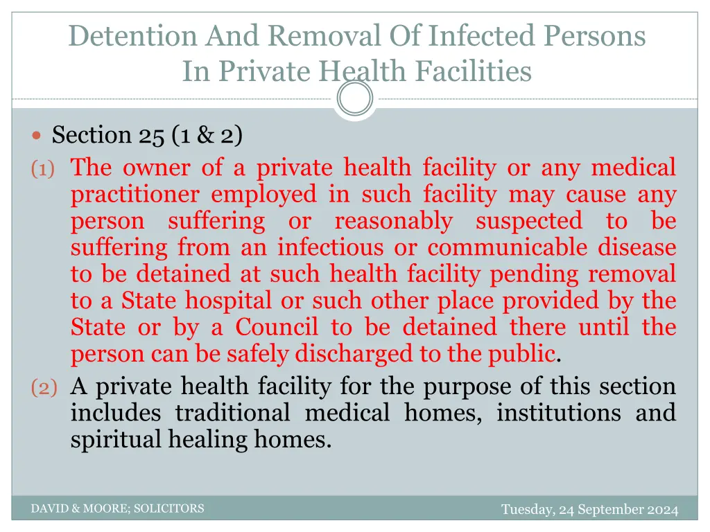 detention and removal of infected persons