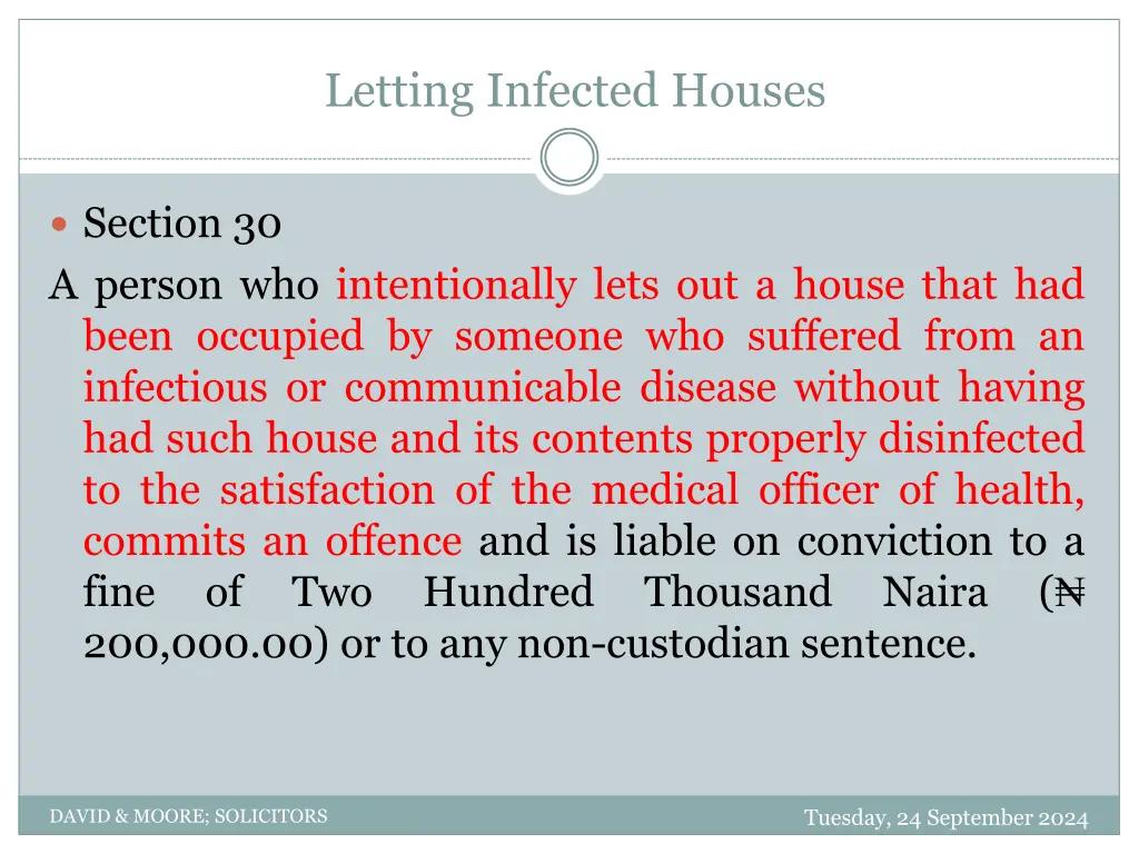 letting infected houses