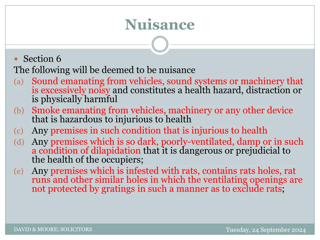 nuisance