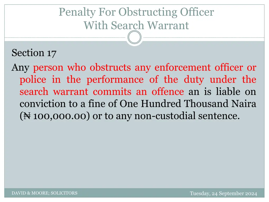 penalty for obstructing officer with search