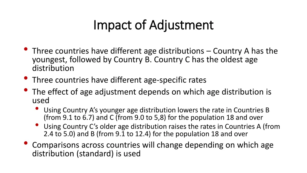 impact of adjustment impact of adjustment