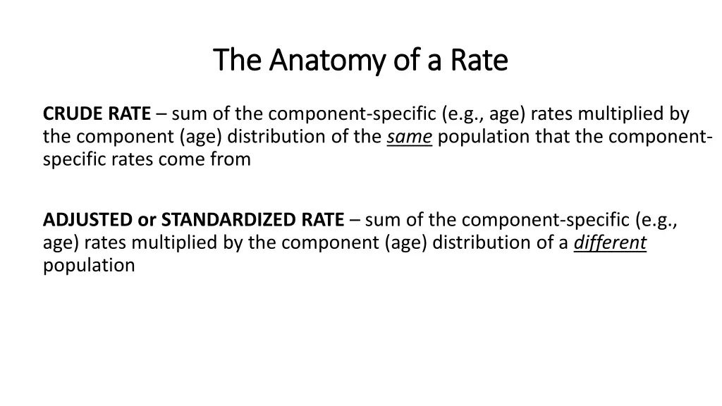 the anatomy of a rate the anatomy of a rate 1