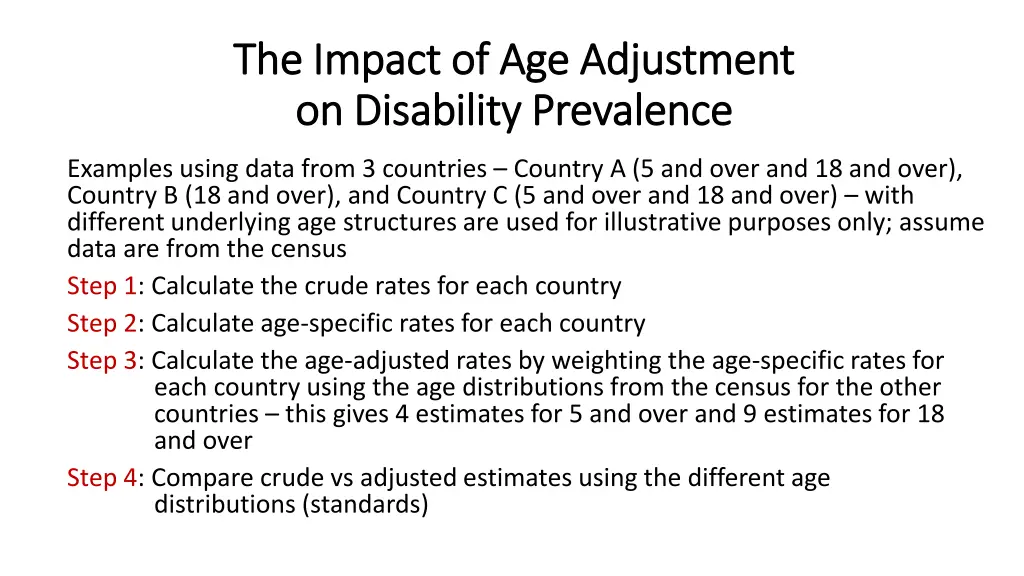 the impact of age adjustment the impact