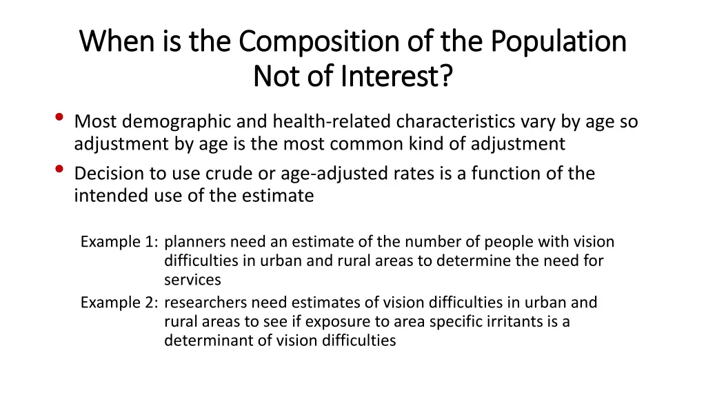 when is the composition of the population when