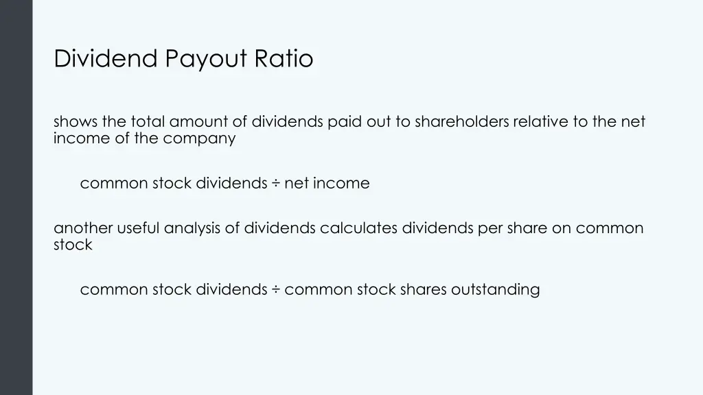 dividend payout ratio