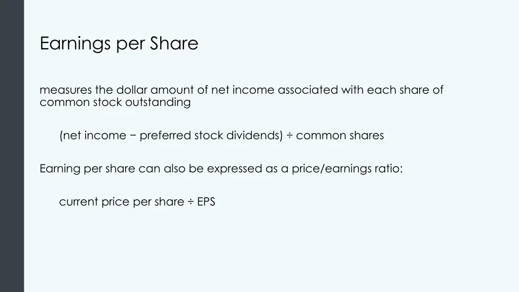 earnings per share