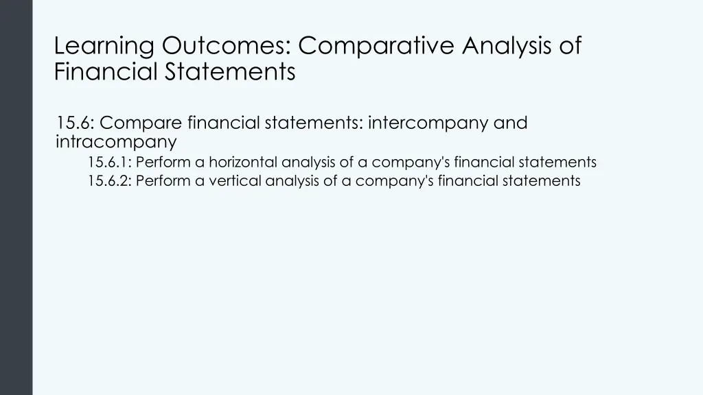 learning outcomes comparative analysis