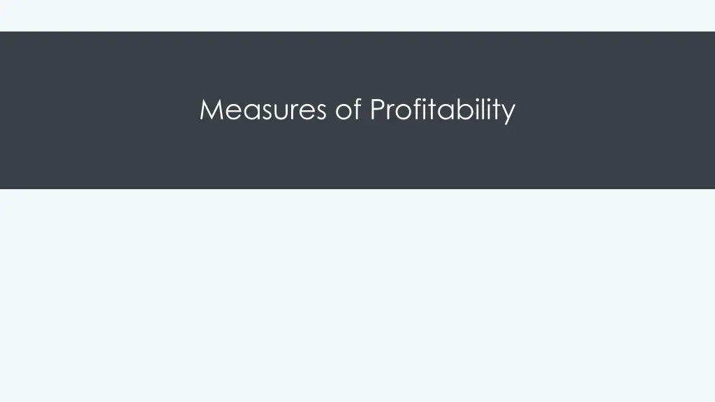 measures of profitability