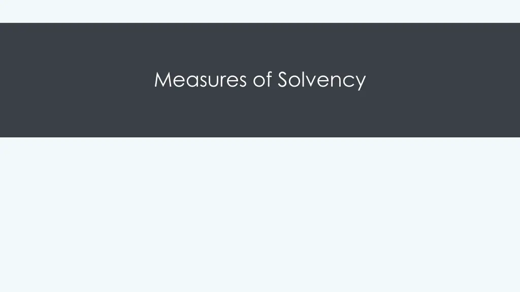 measures of solvency