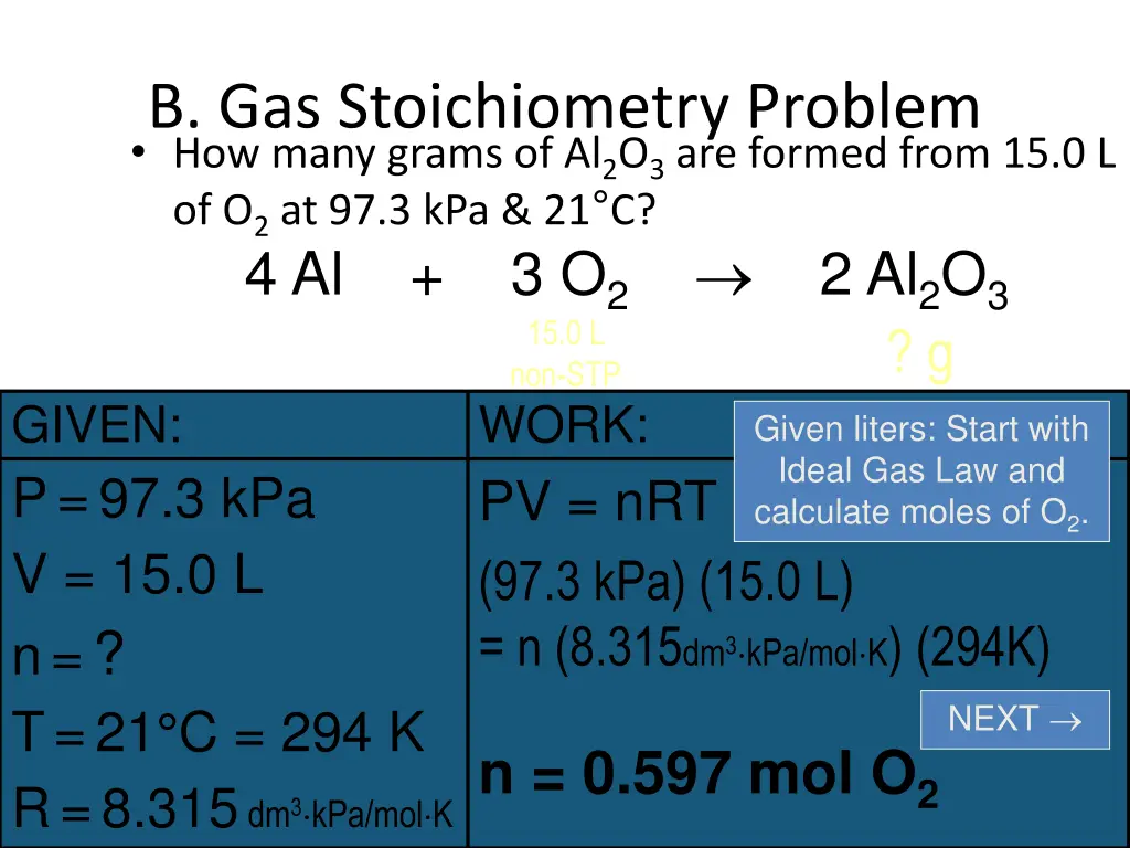 b gas stoichiometry problem how many grams