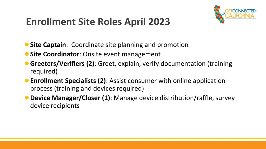 enrollment site roles april 2023