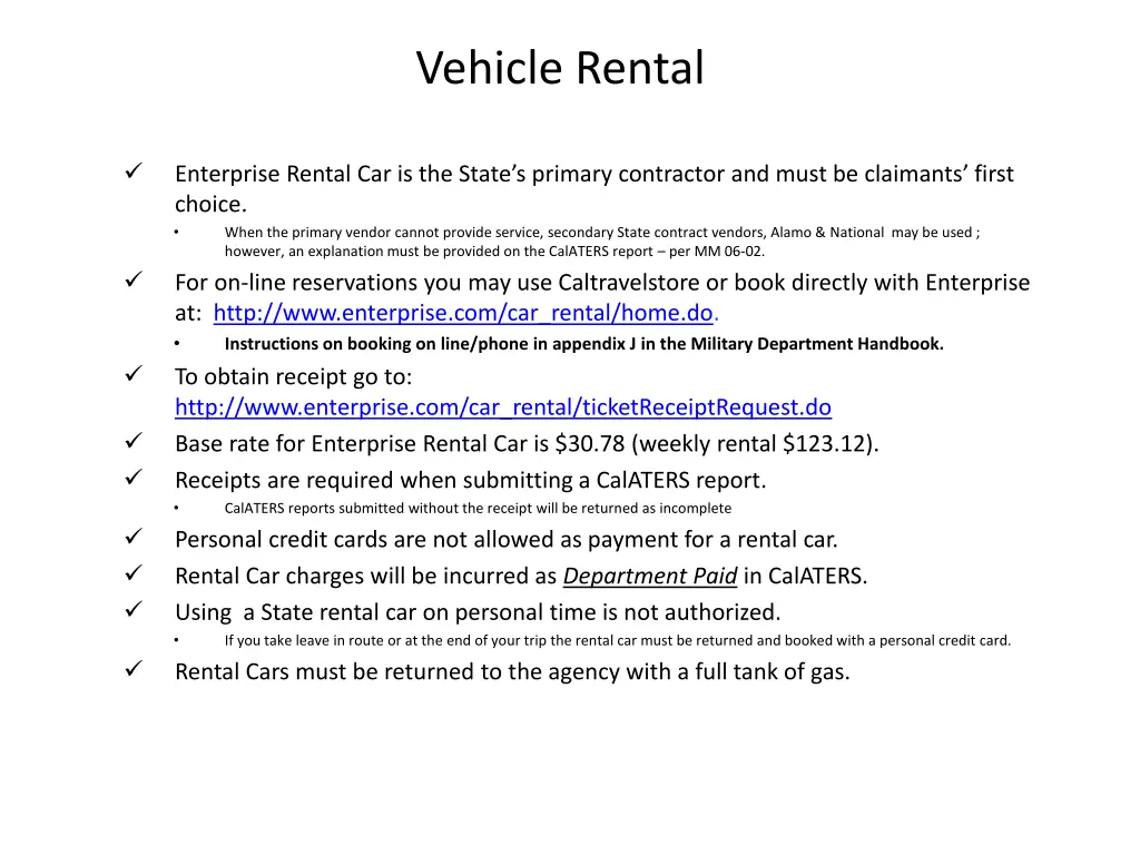 vehicle rental