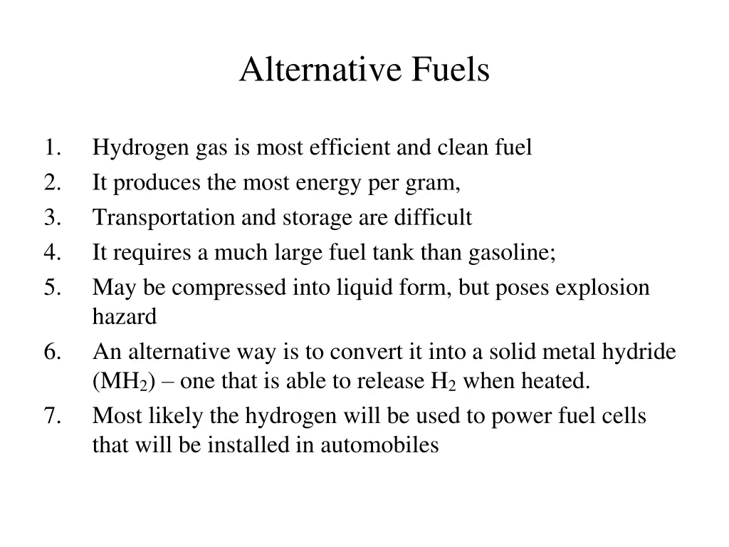 alternative fuels