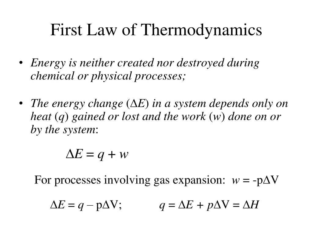 first law of thermodynamics