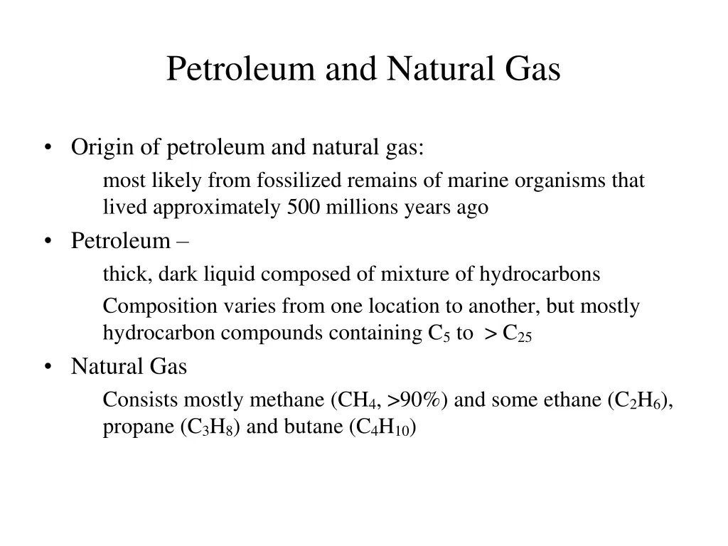 petroleum and natural gas