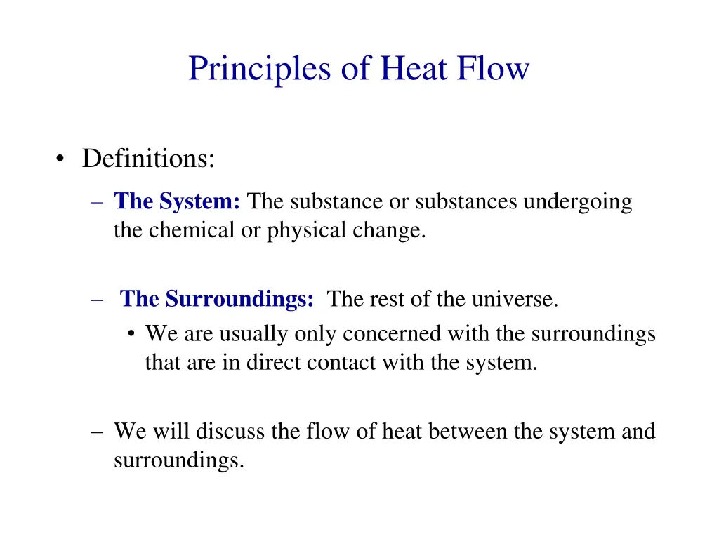 principles of heat flow