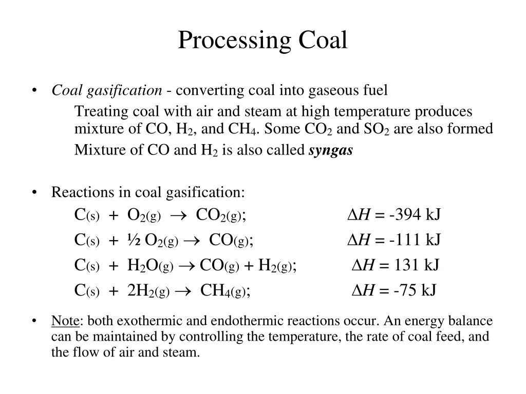 processing coal