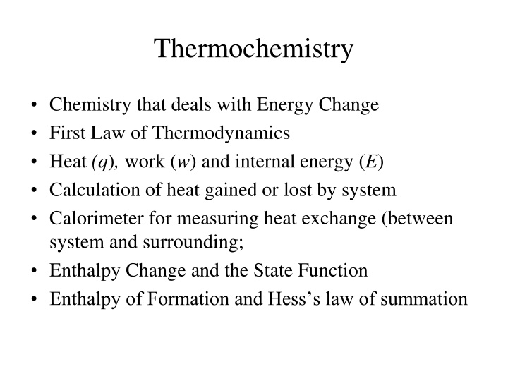 thermochemistry