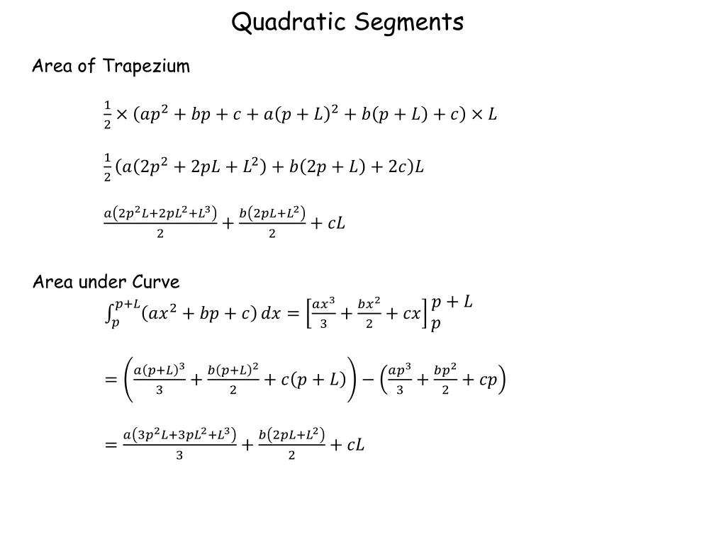 quadratic segments 4