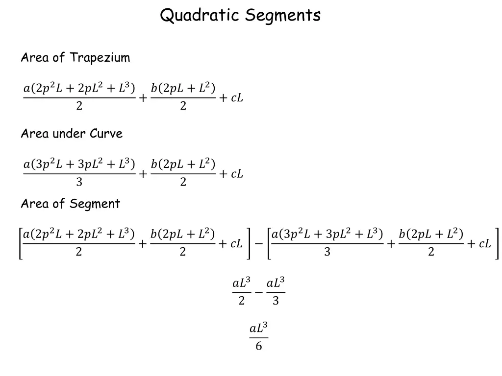 quadratic segments 5