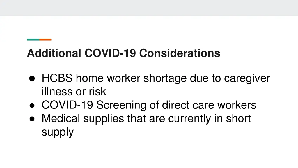 additional covid 19 considerations