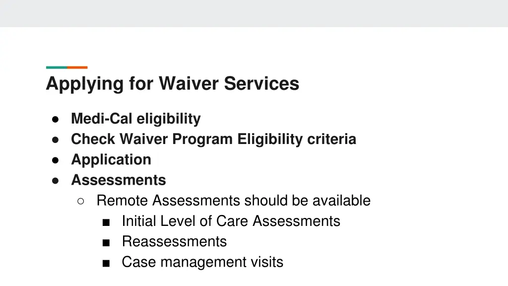 applying for waiver services