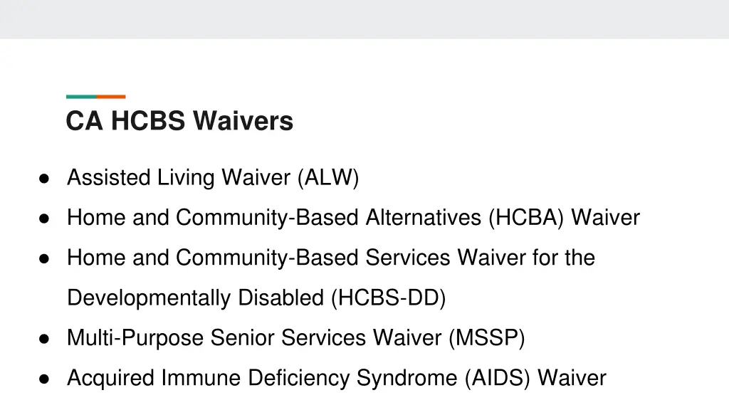 ca hcbs waivers