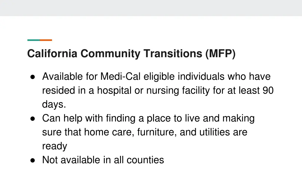 california community transitions mfp