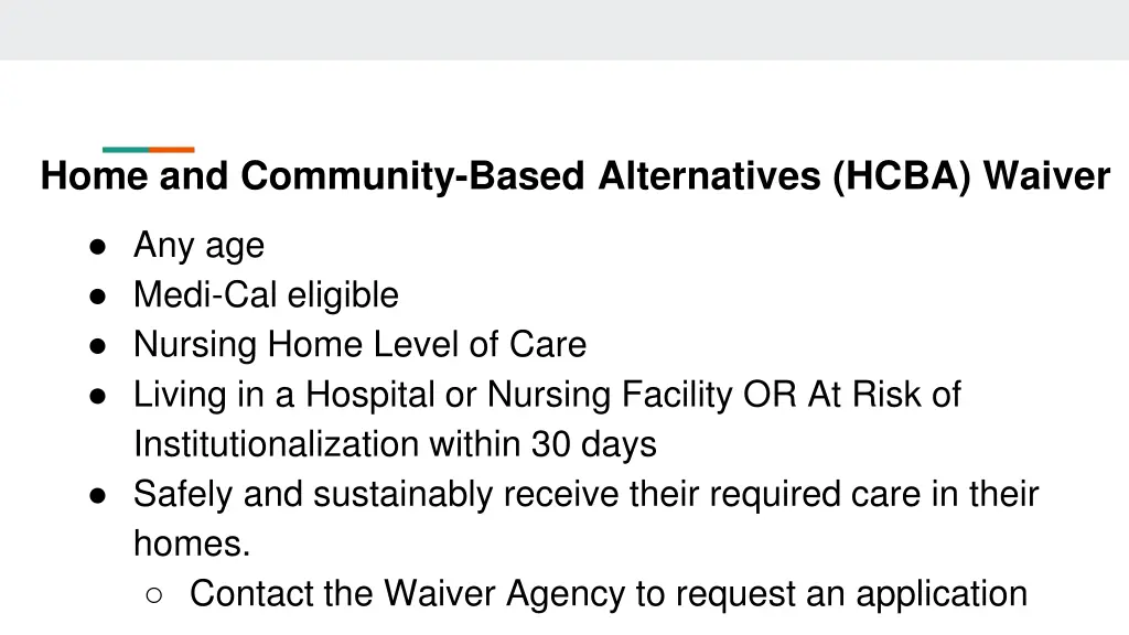 home and community based alternatives hcba waiver