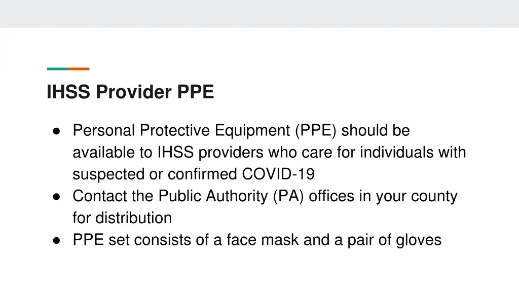 ihss provider ppe