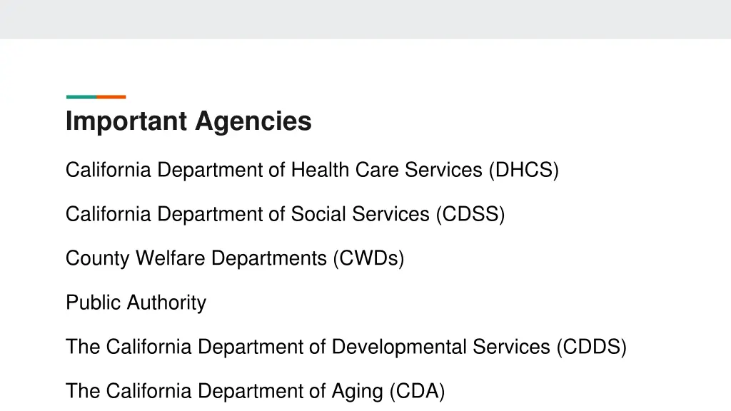 important agencies