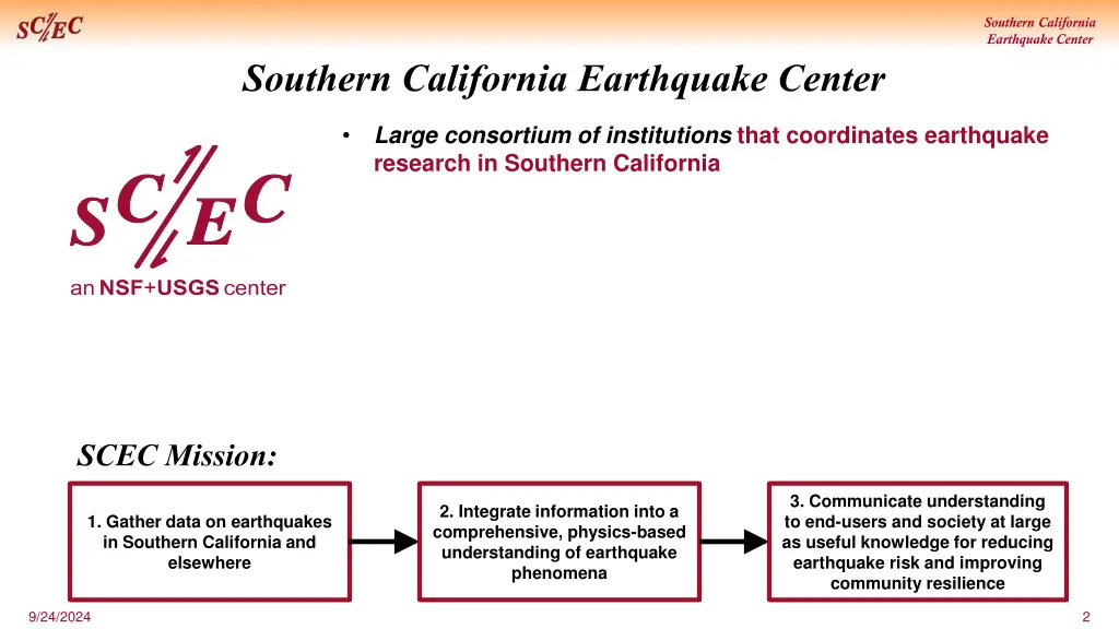 southern california earthquake center 1