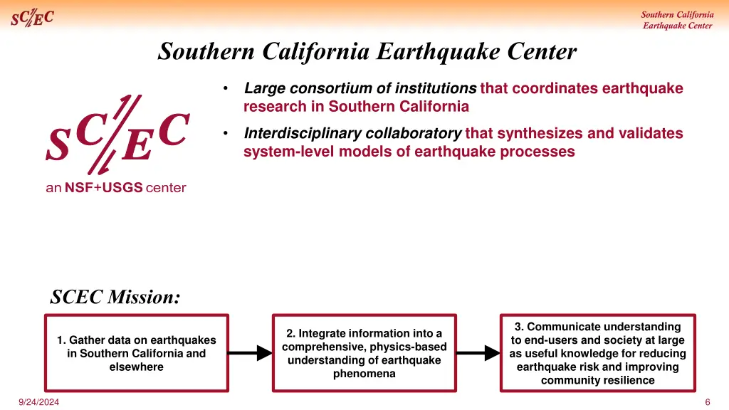 southern california earthquake center 5