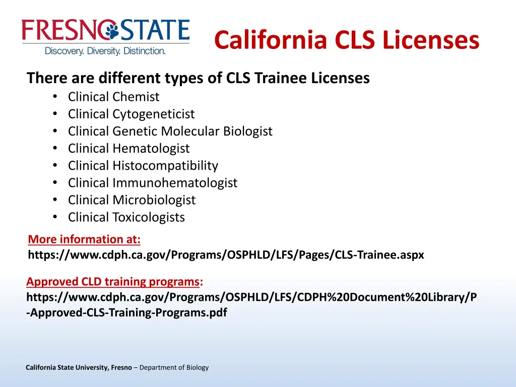 california cls licenses