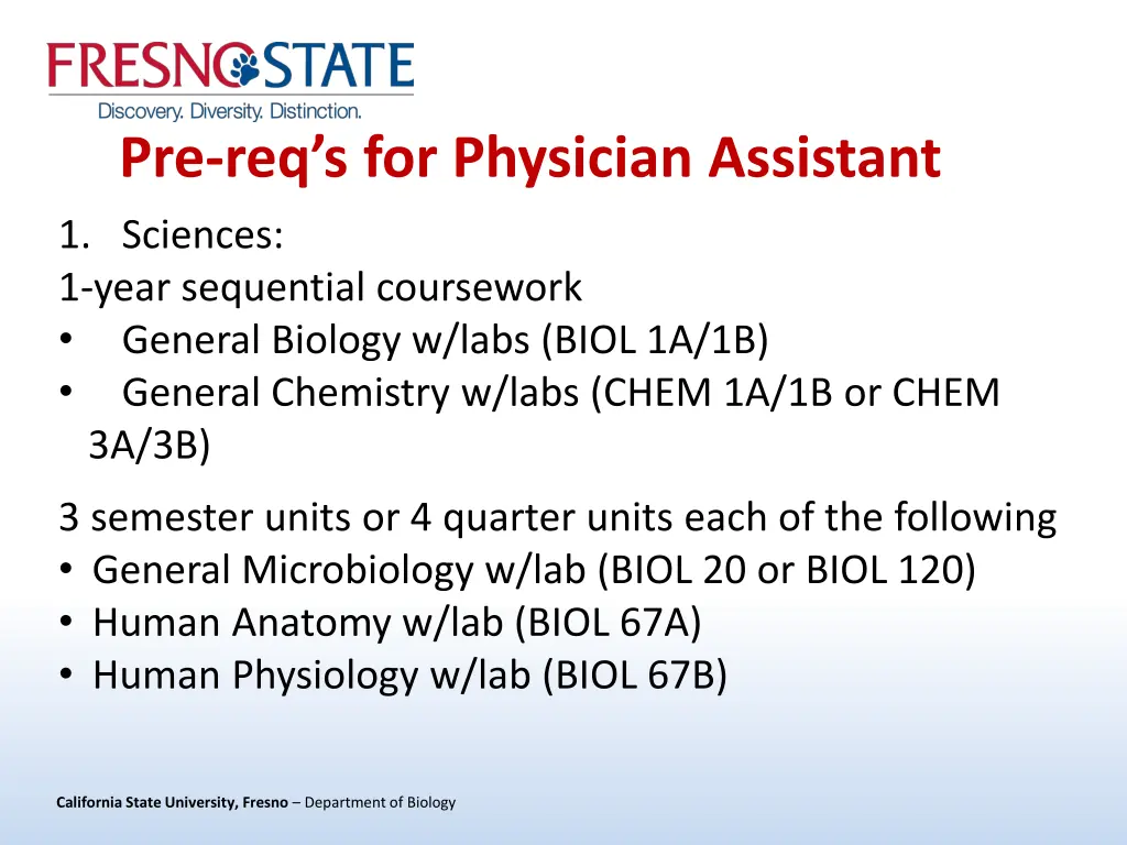 pre req s for physician assistant