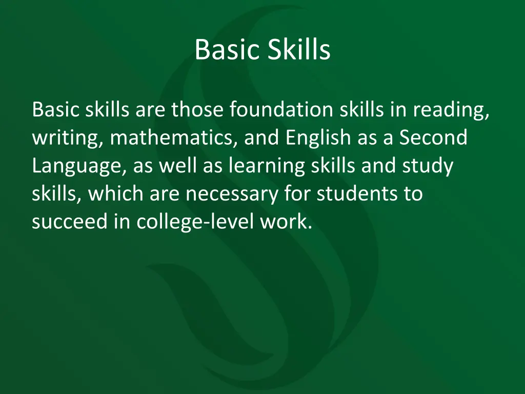 basic skills