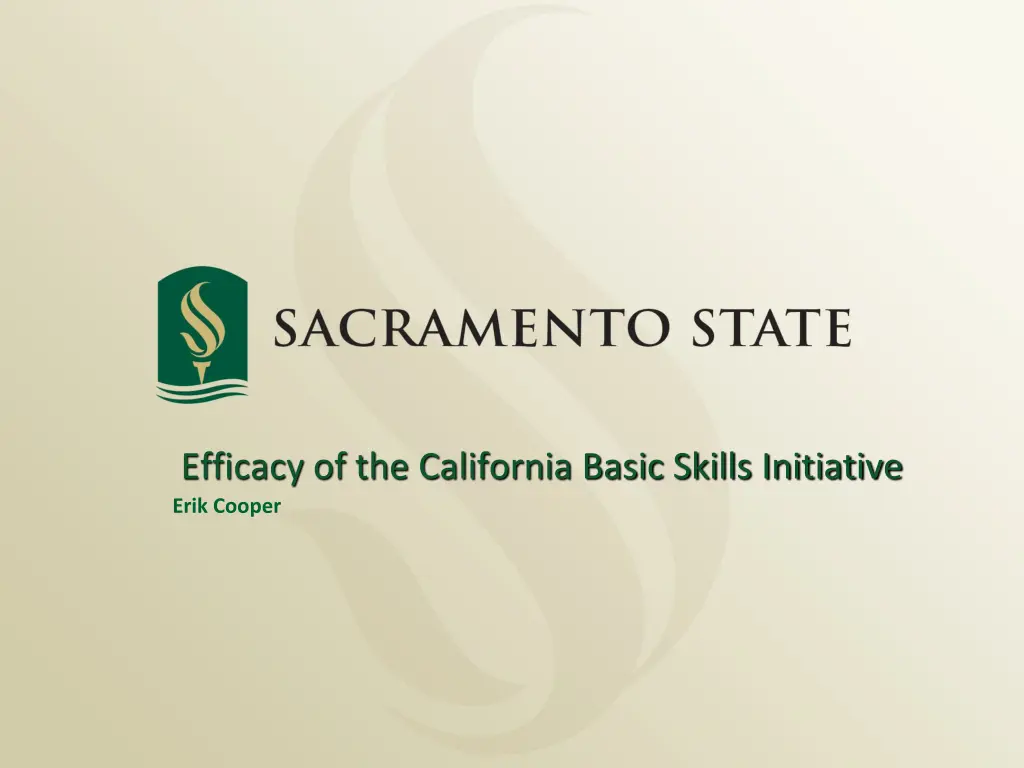 efficacy of the california basic skills 1